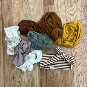 Jamie Kay & More Baby Headband and Turban Lot Cotton Rib Knit Floral Size: Baby